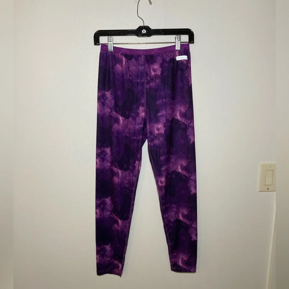 NWT Terramar Youth Baselayer Legging in Purple Chevron. Size YL